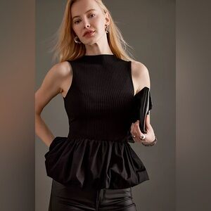 Maeve by Anthropologie Black bubble top